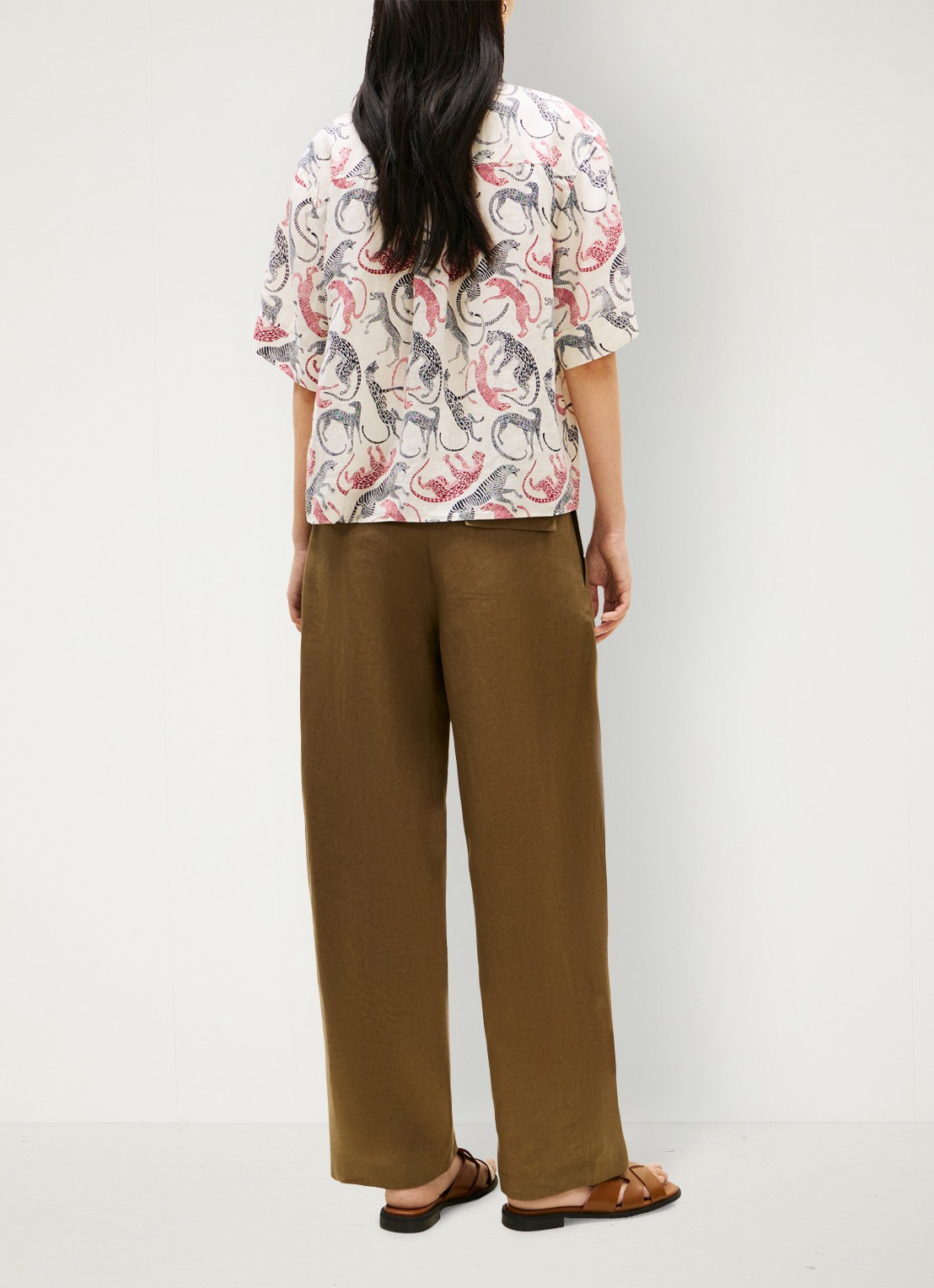 Tommy Hilfiger Overhemd van linnen met print - achterkant 5 multicolor