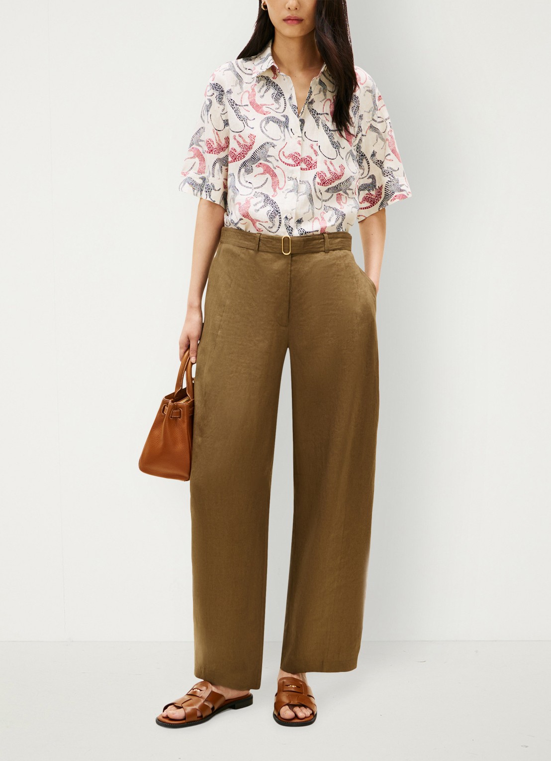 Tommy Hilfiger Overhemd van linnen met print - voorkant 2 multicolor