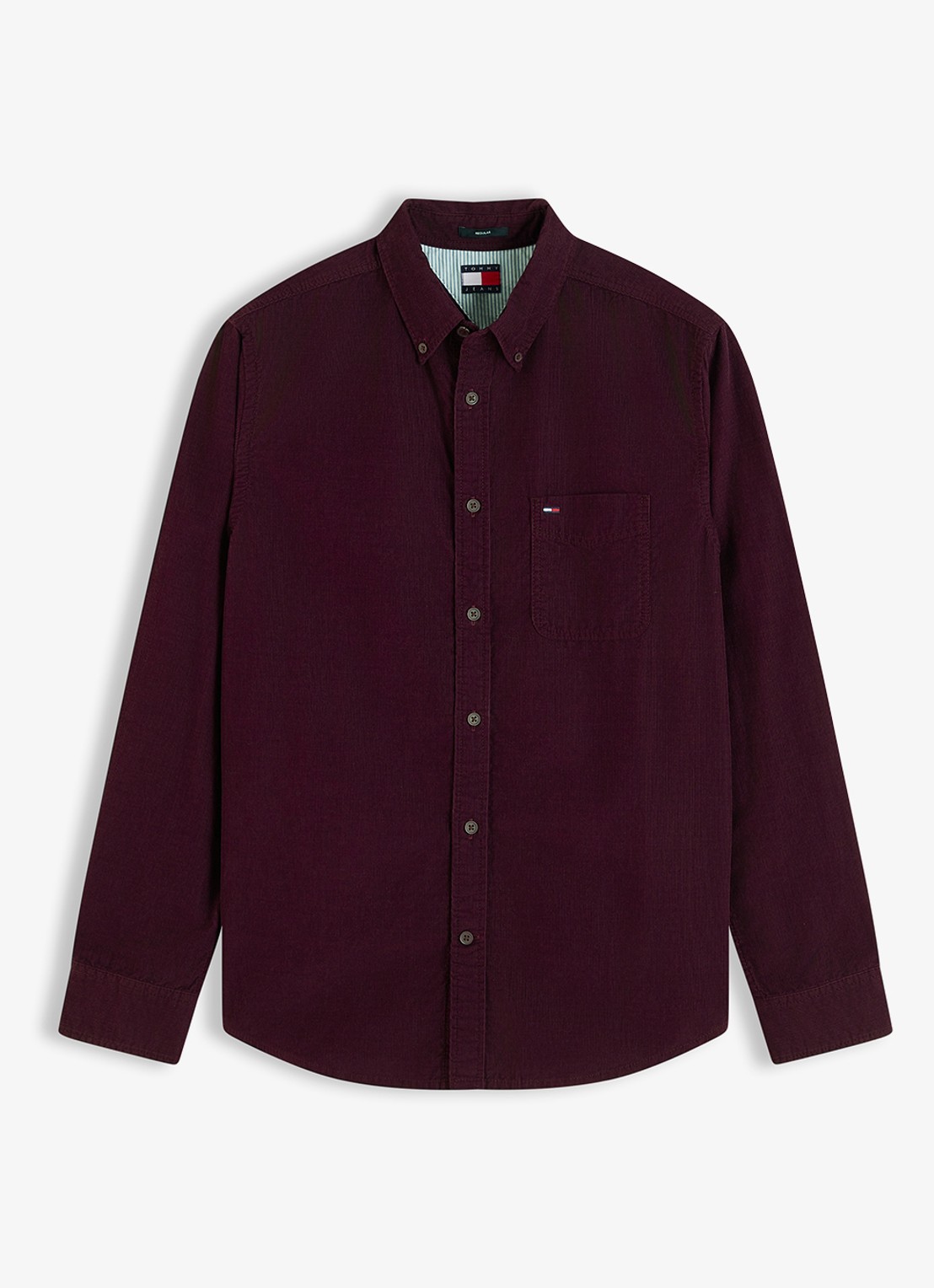 Tommy Hilfiger Overshirt van corduroy - voorkant 4 bordeauxrood