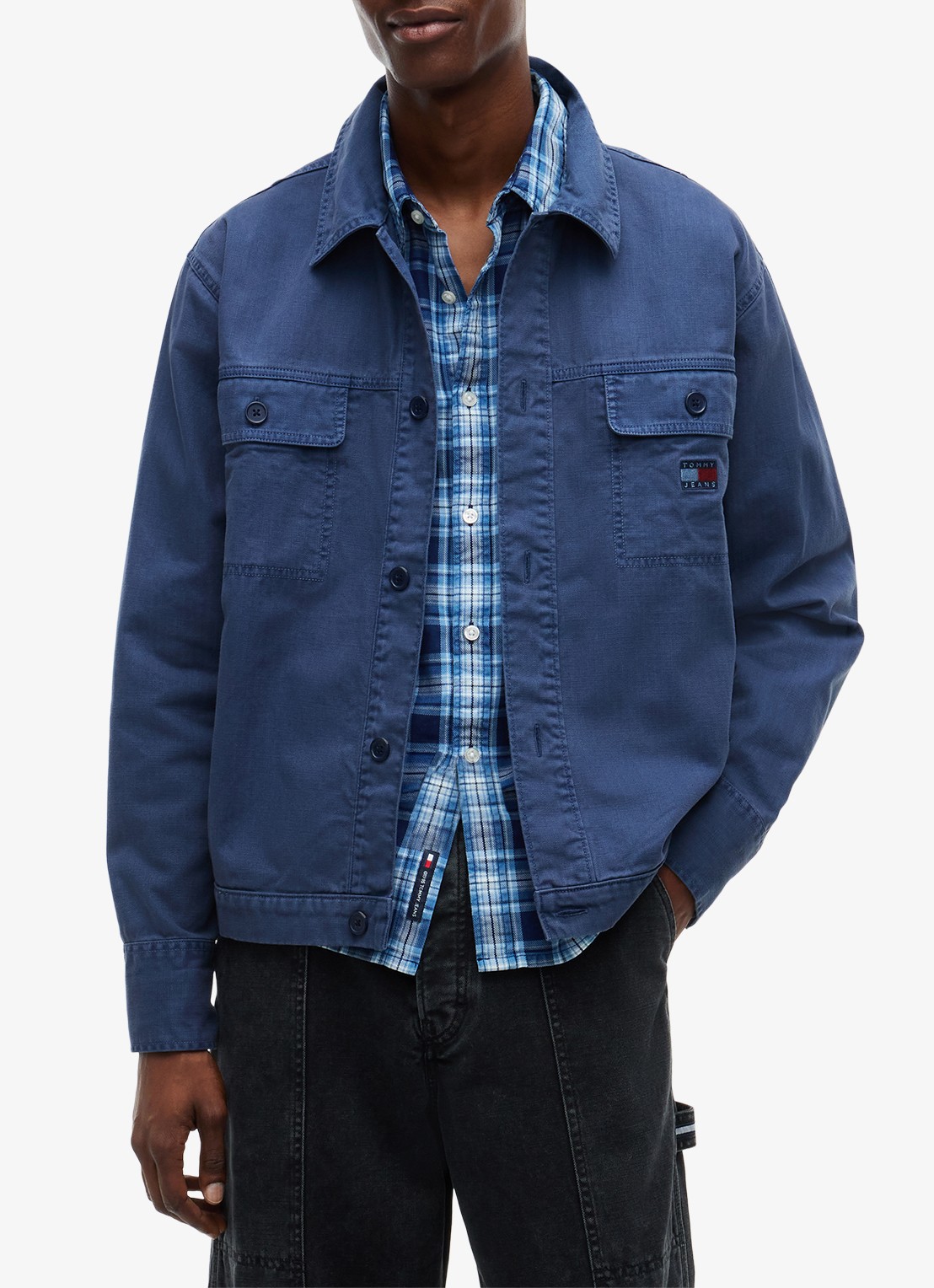 Tommy Hilfiger Overshirt van denim - detail donkerblauw