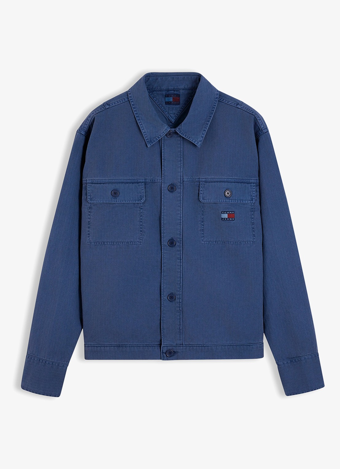 Tommy Hilfiger Overshirt van denim - voorkant 4 donkerblauw