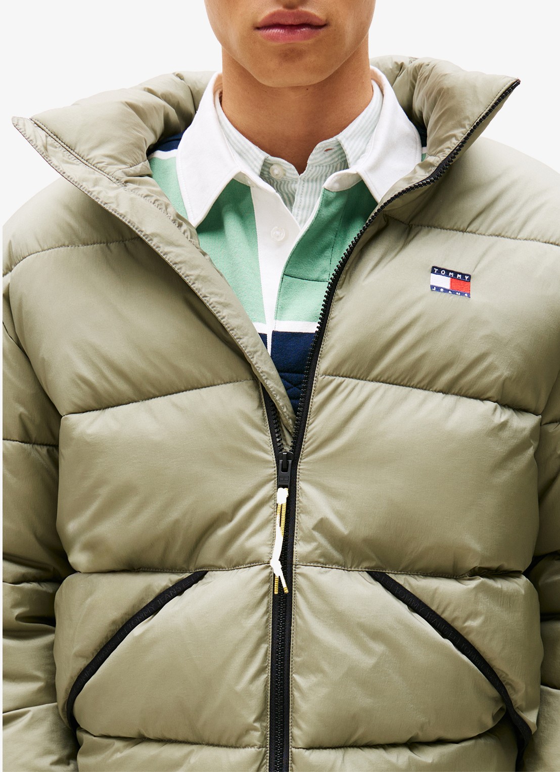 Tommy Hilfiger Oversized puffer jack met waterafstotende coating - detail 5 lindegroen