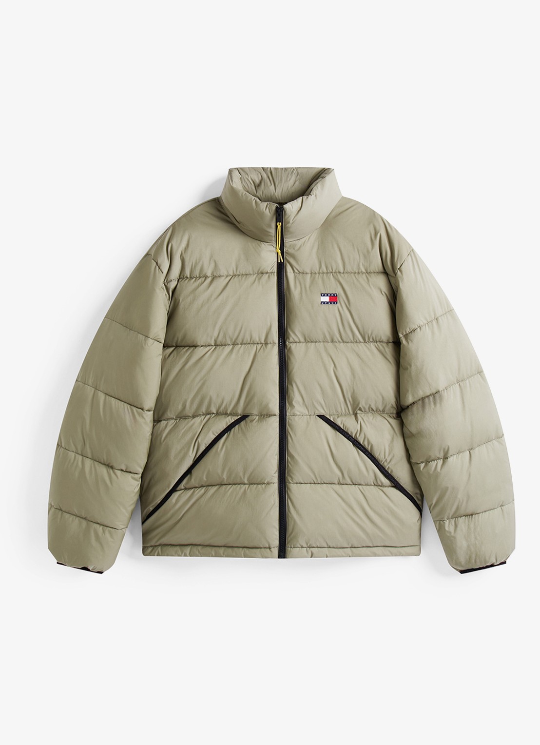 Tommy Hilfiger Oversized puffer jack met waterafstotende coating - voorkant 2 lindegroen