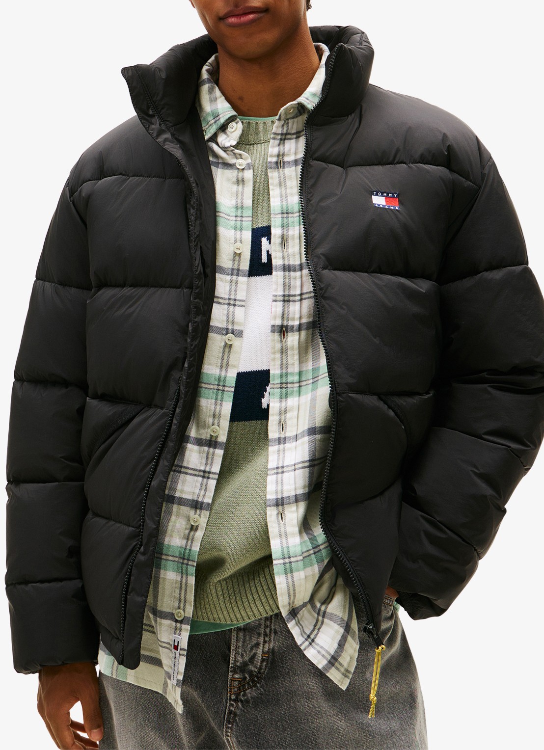 Tommy Hilfiger Oversized puffer jack met waterafstotende coating - detail 4 zwart