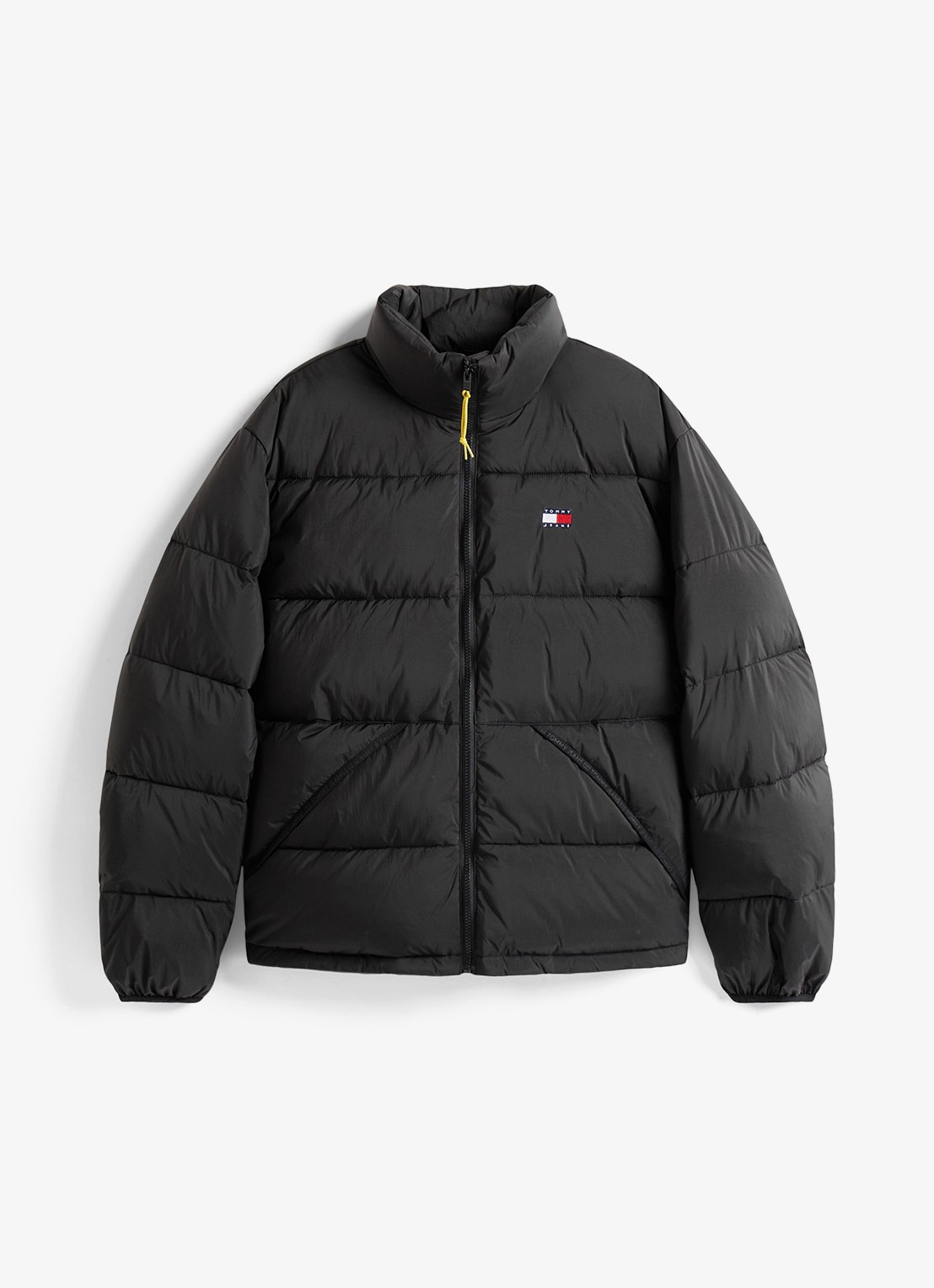 Tommy Hilfiger Oversized puffer jack met waterafstotende coating - voorkant zwart
