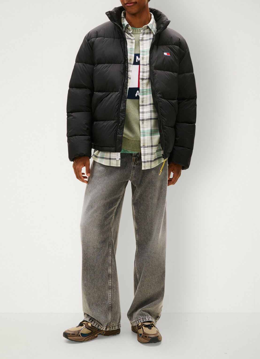 Tommy Hilfiger Oversized puffer jack met waterafstotende coating - voorkant 2 zwart