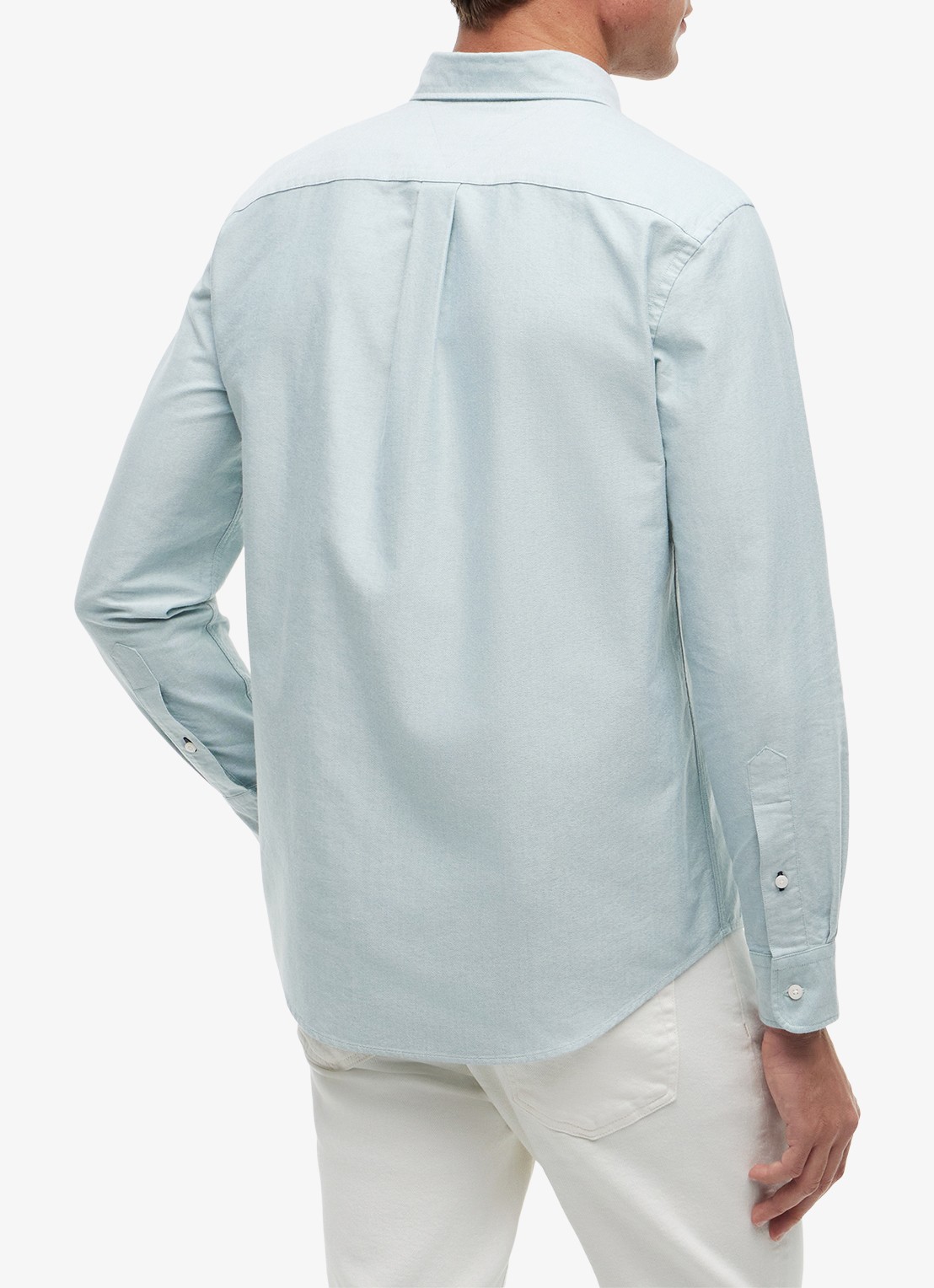 Tommy Hilfiger Oxford regular fit overhemd met logo - achterkant 4 lichtgroen