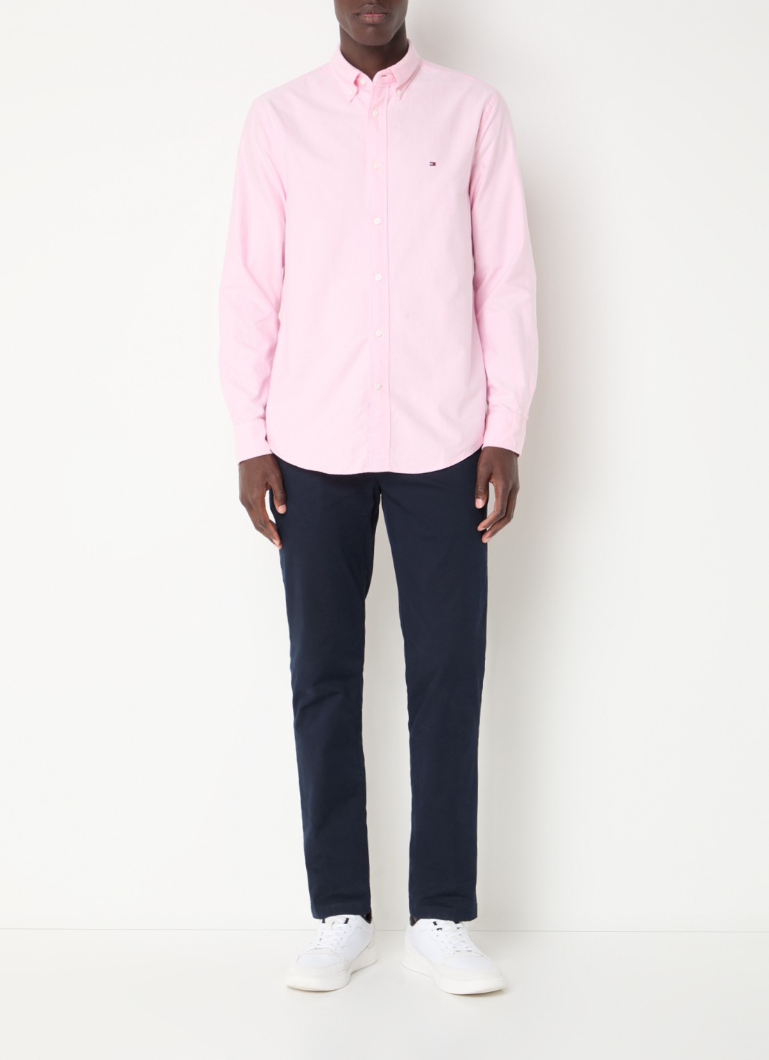 Tommy Hilfiger Oxford regular fit overhemd met logo - voorkant 4 roze