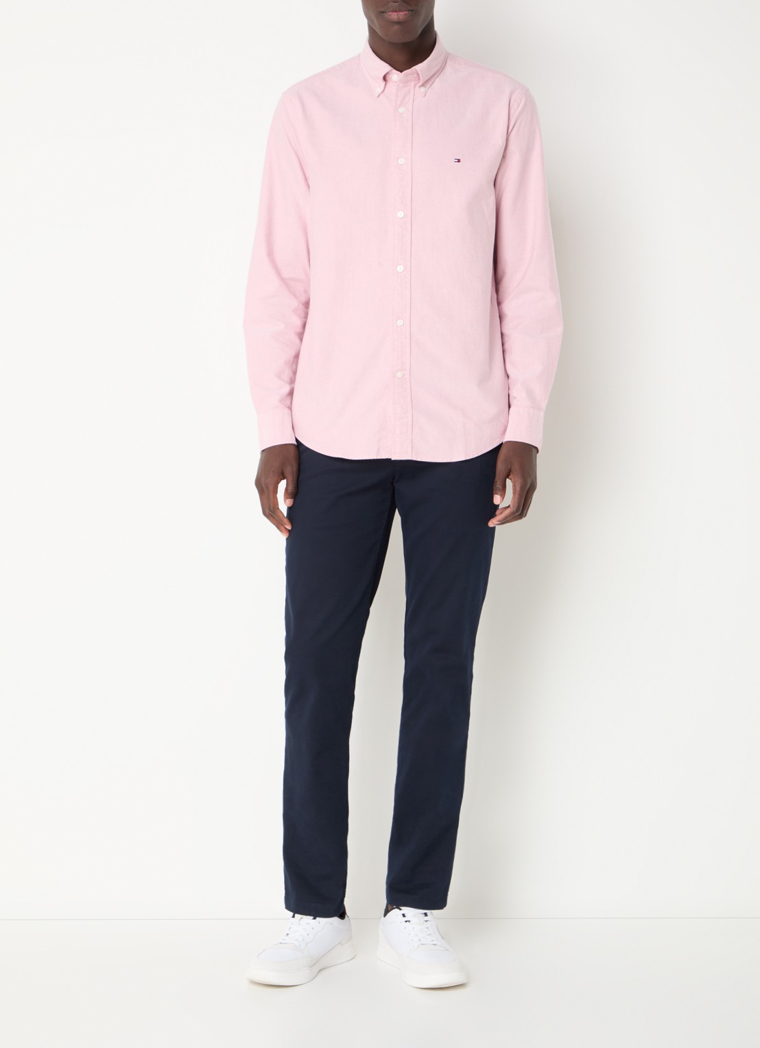 Tommy Hilfiger Oxford regular fit overhemd met logo - voorkant 2 oudroze