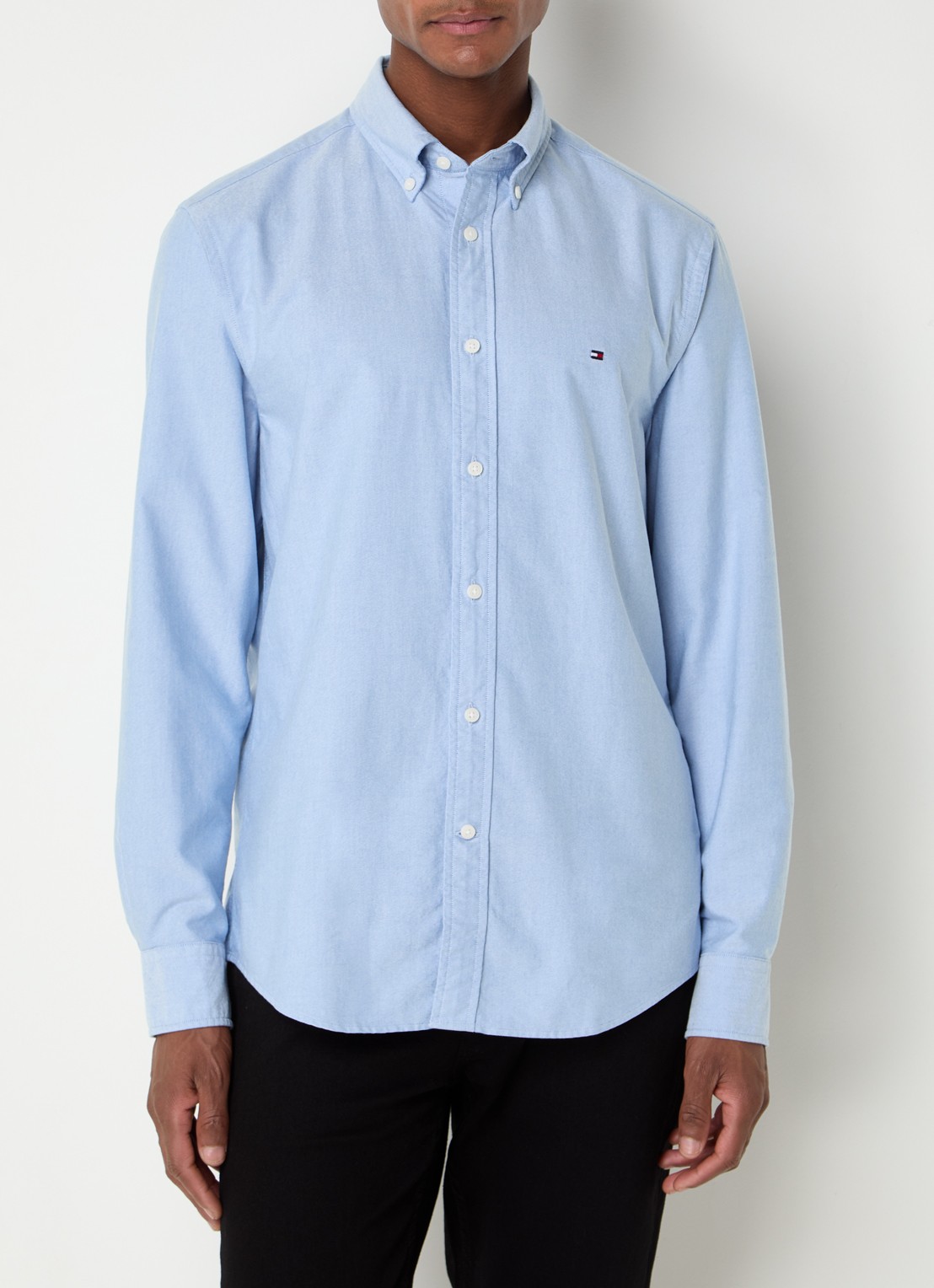Tommy Hilfiger Oxford regular fit overhemd met logo - detail 5 blauw
