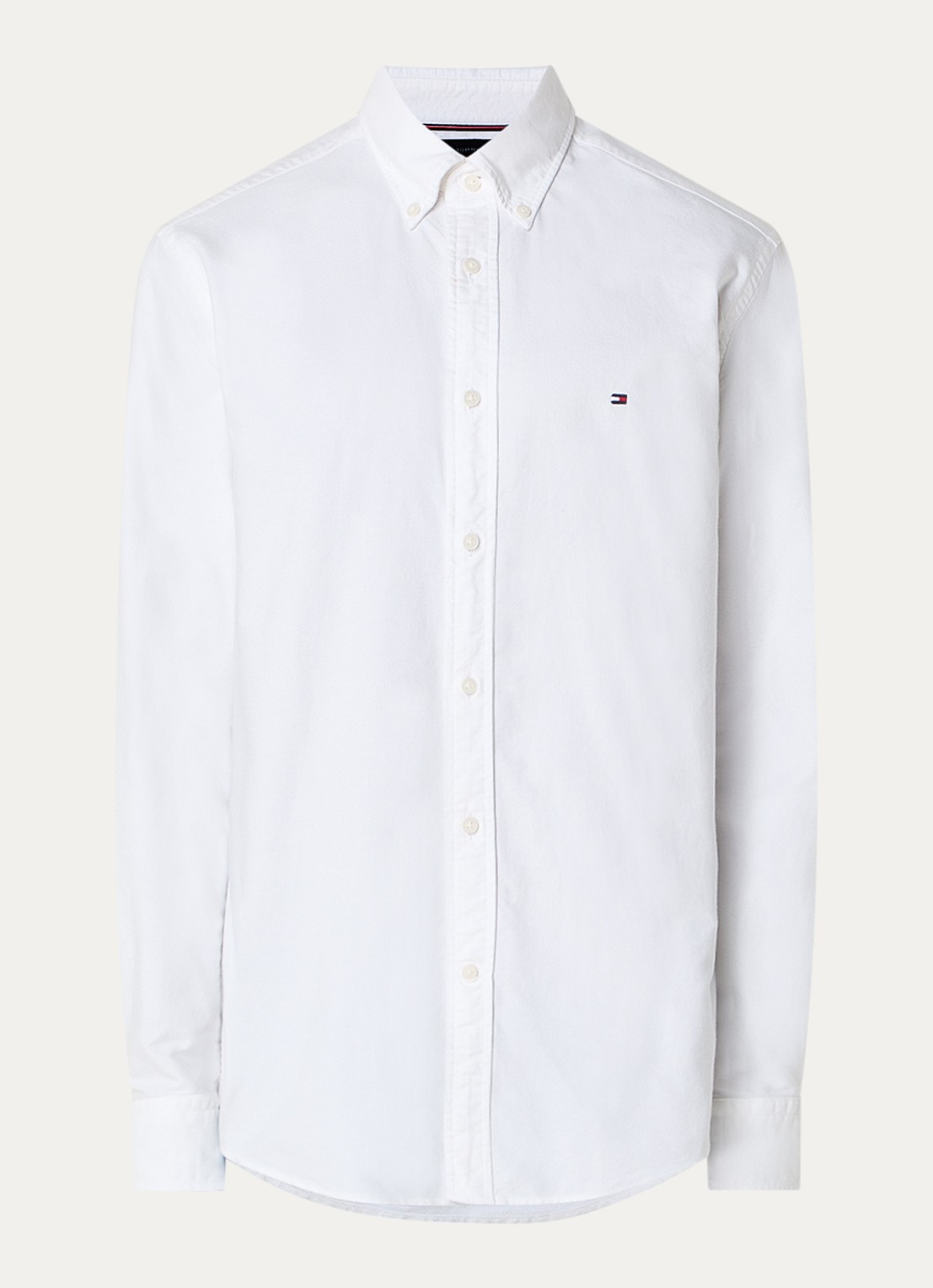 Tommy Hilfiger Oxford regular fit overhemd met logo - voorkant 4 wit