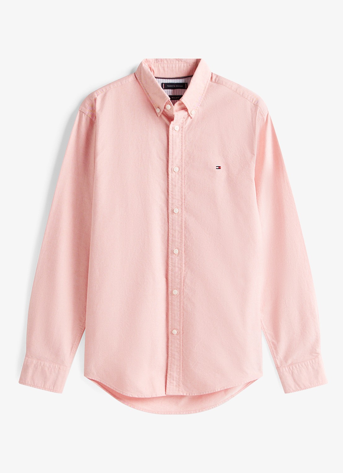 Tommy Hilfiger Oxford regular fit overhemd met logo - voorkant 3 zalmroze