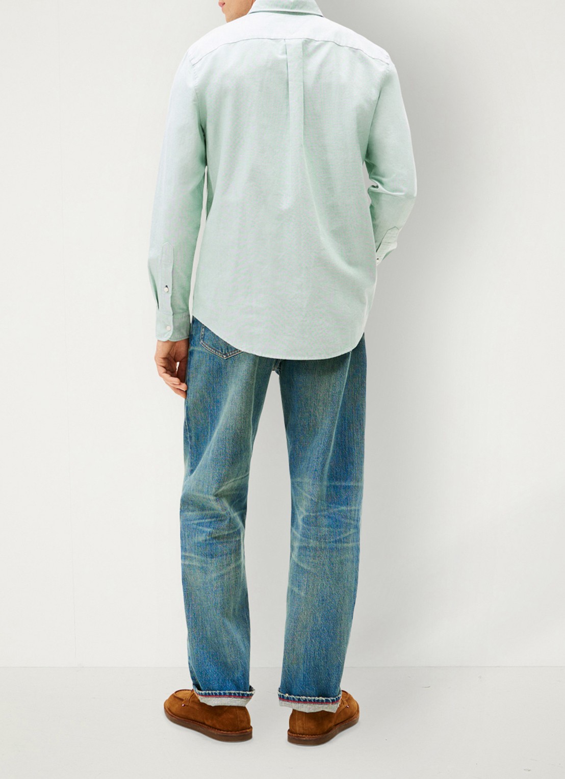 Tommy Hilfiger Oxford regular fit overhemd met logo - achterkant 3 groen