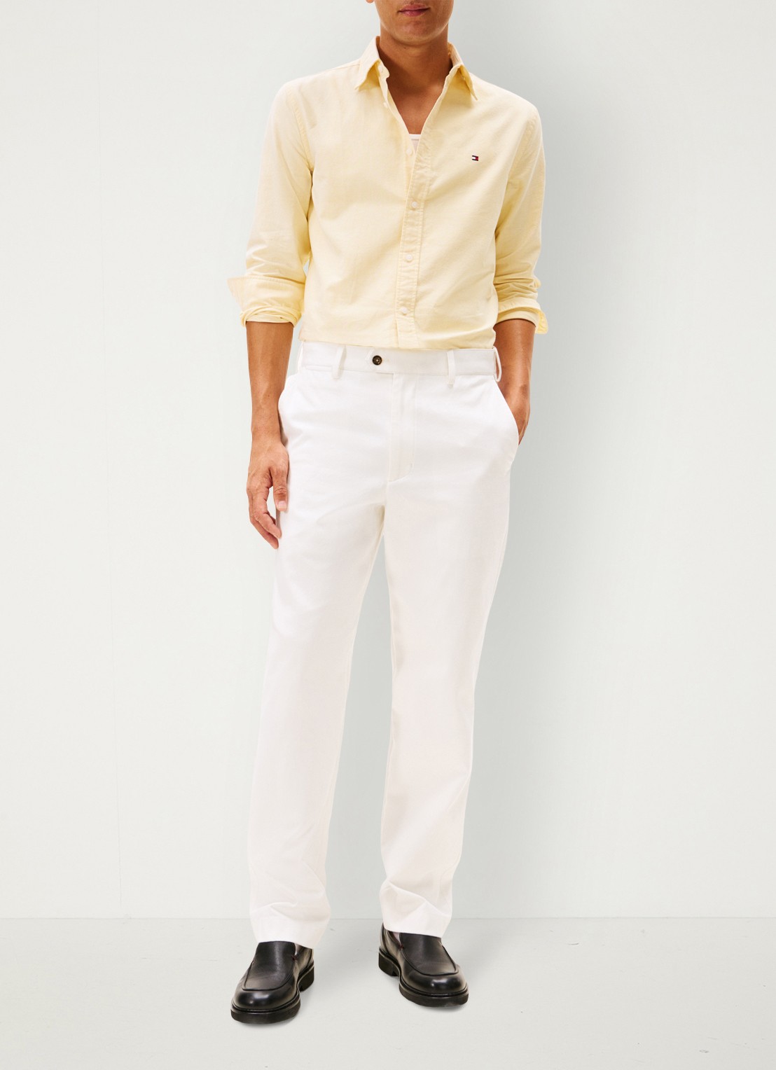 Tommy Hilfiger Oxford regular fit overhemd met logo - voorkant 5 geel