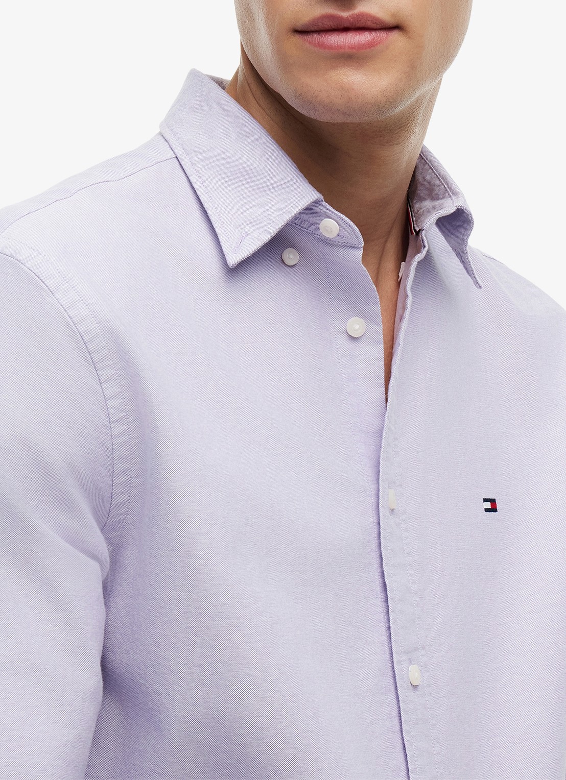 Tommy Hilfiger Oxford regular fit overhemd met logo - detail 5 monarch purple-c0p / paars