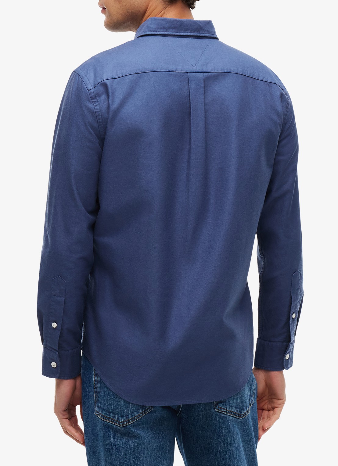 Tommy Hilfiger Oxford regular fit overhemd met logo - achterkant aegean sea-0gy / blauw