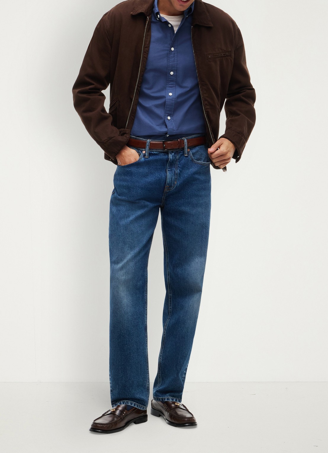 Tommy Hilfiger Oxford regular fit overhemd met logo - voorkant 3 aegean sea-0gy / blauw