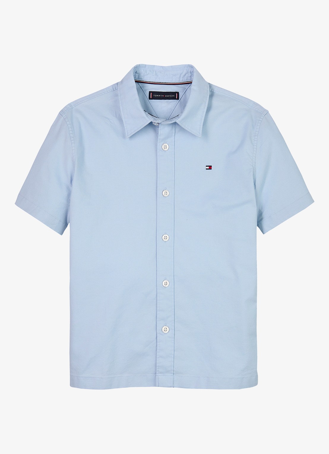 Tommy Hilfiger Oxford regular fit overhemd met logo - voorkant 2 blauw