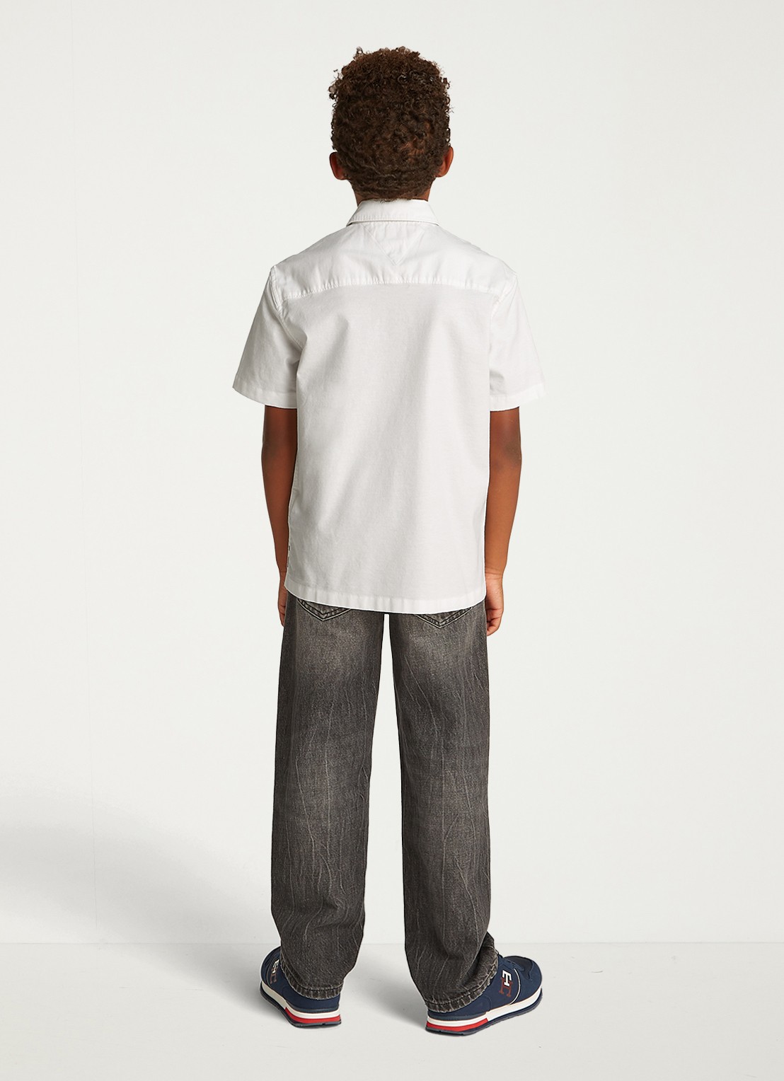 Tommy Hilfiger Oxford regular fit overhemd met logo - achterkant wit
