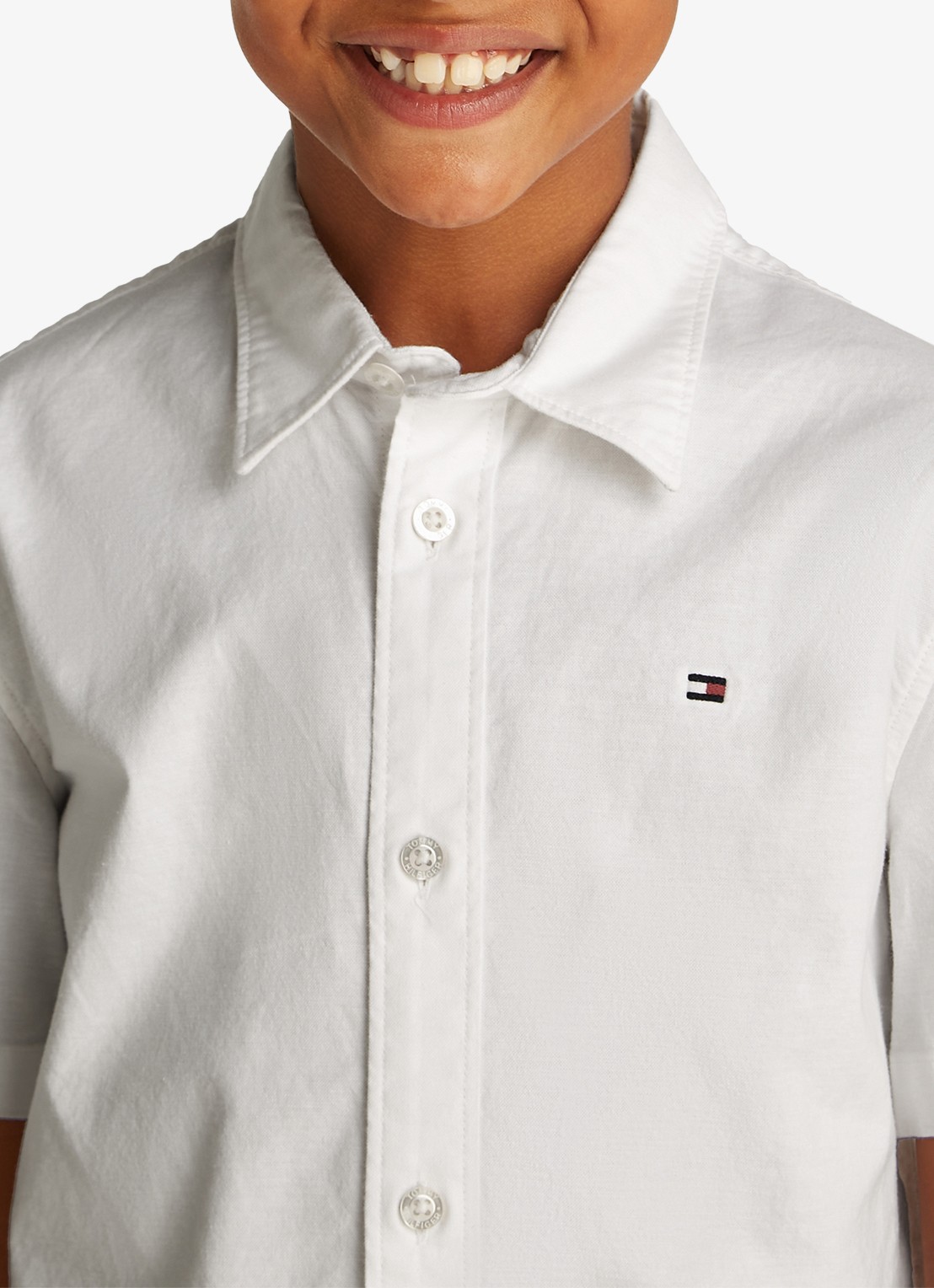 Tommy Hilfiger Oxford regular fit overhemd met logo - detail 4 wit