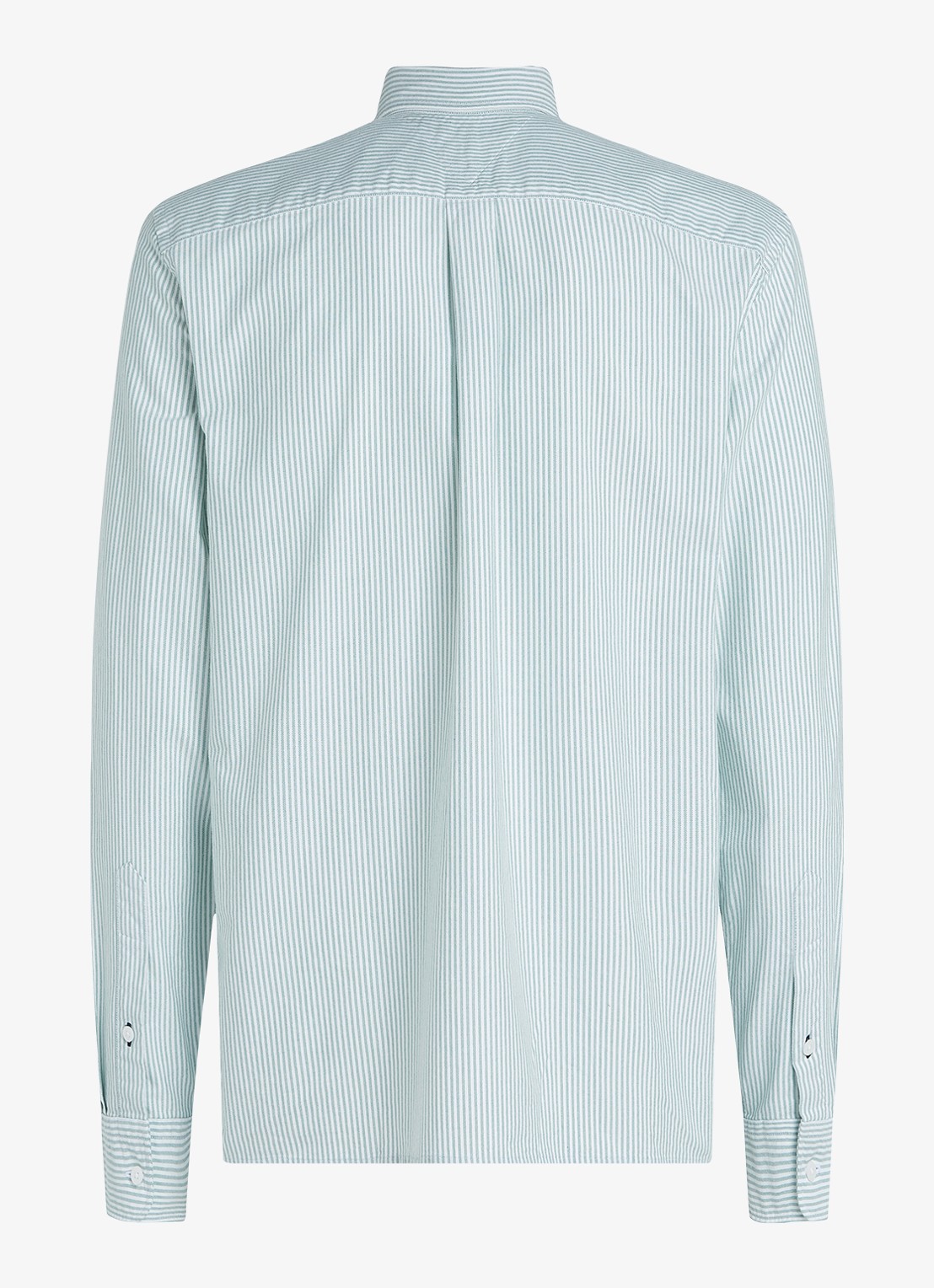 Tommy Hilfiger Oxford regular fit overhemd met streepprint - detail 4 ornamental green / white