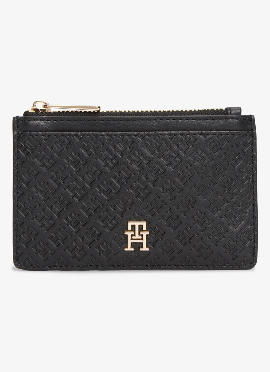 Tommy Hilfiger Pasjeshouder met logoprint - voorkant 2 zwart