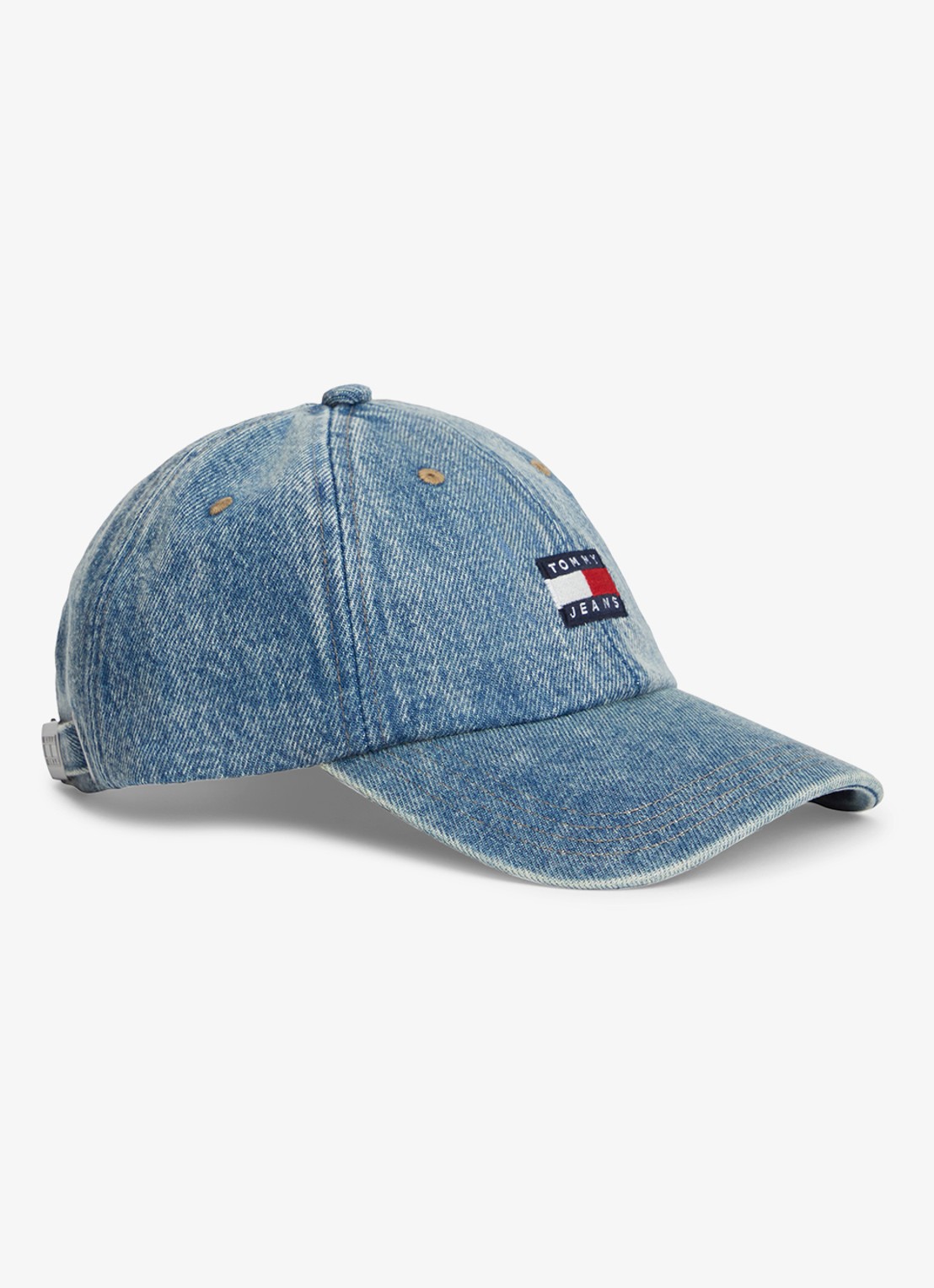 Tommy Hilfiger Pet met logoborduring - voorkant denim