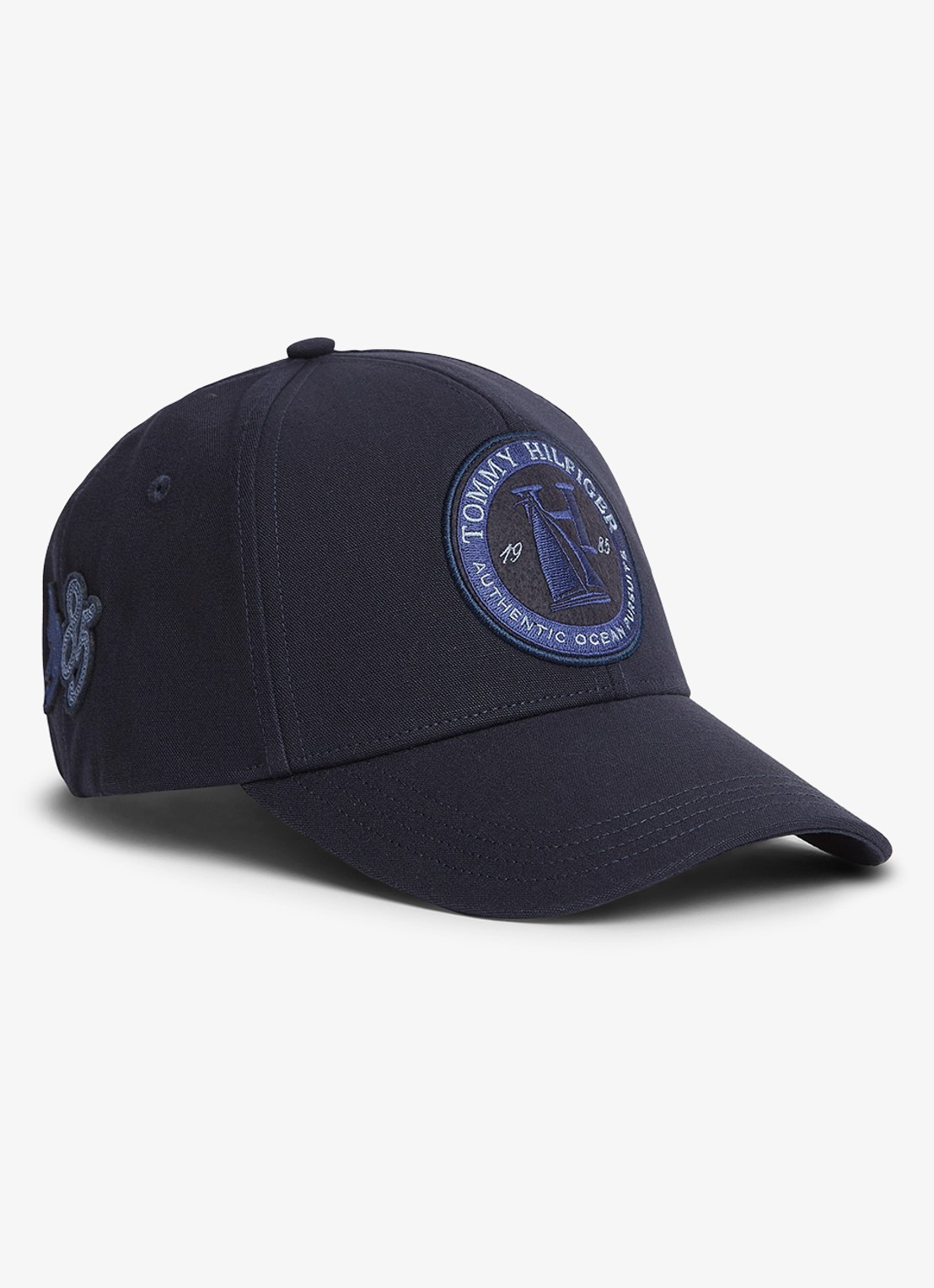 Tommy Hilfiger Pet met logoborduring - voorkant blauwgrijs