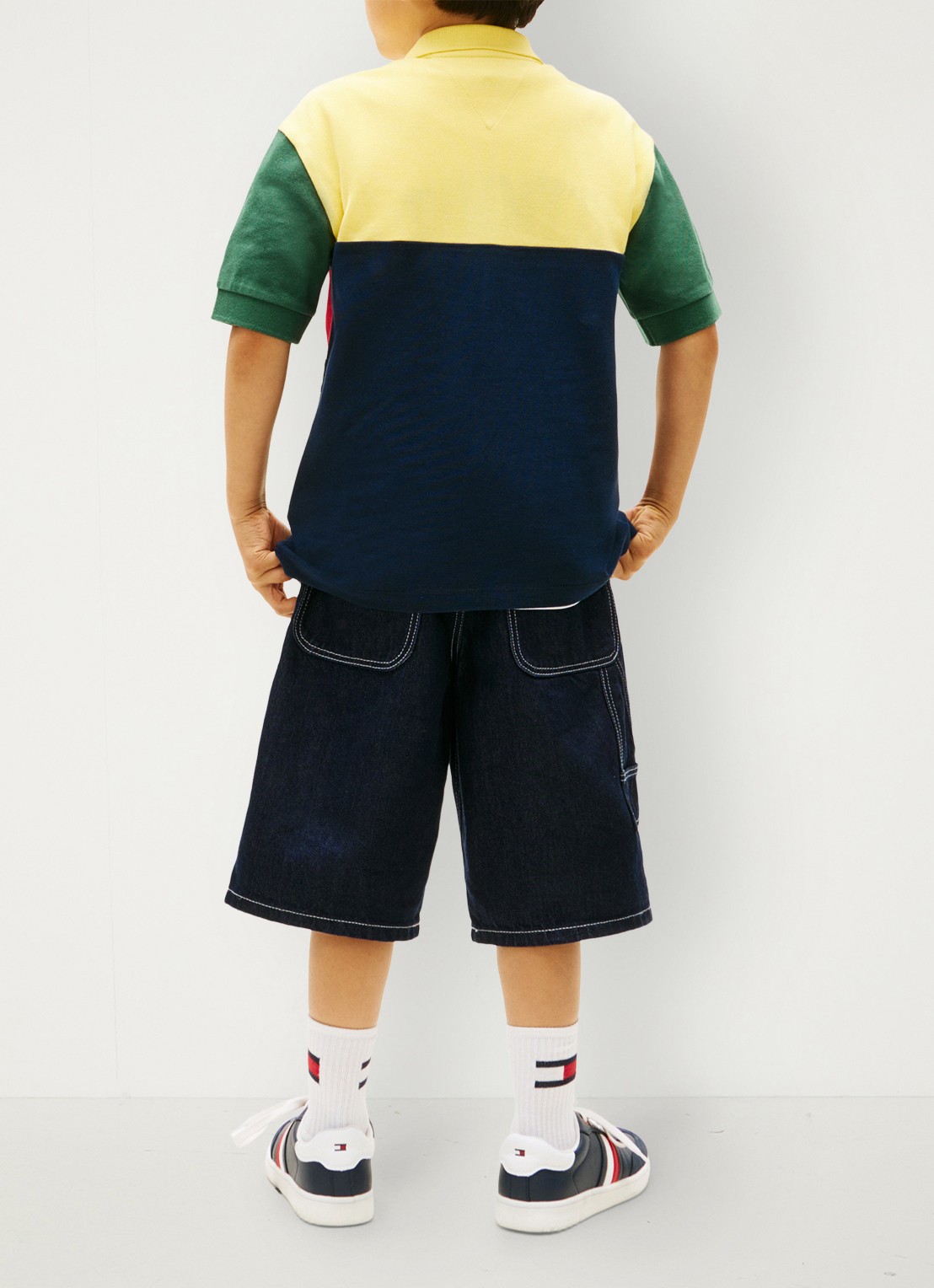 Tommy Hilfiger Polo met logo - achterkant 3 geel