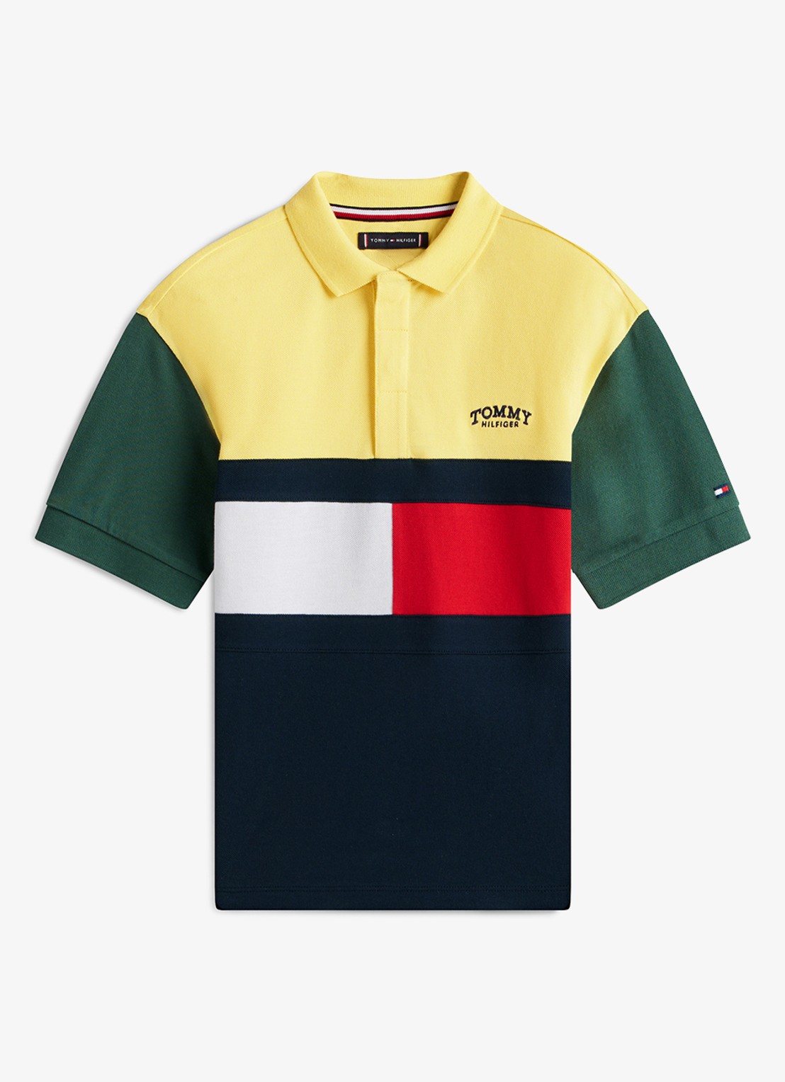 Tommy Hilfiger Polo met logo - voorkant 4 geel