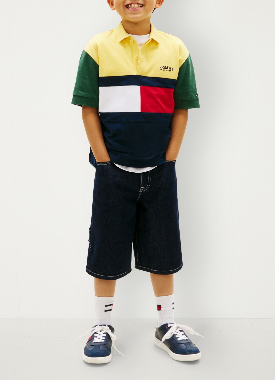Tommy Hilfiger Polo met logo - voorkant 5 geel