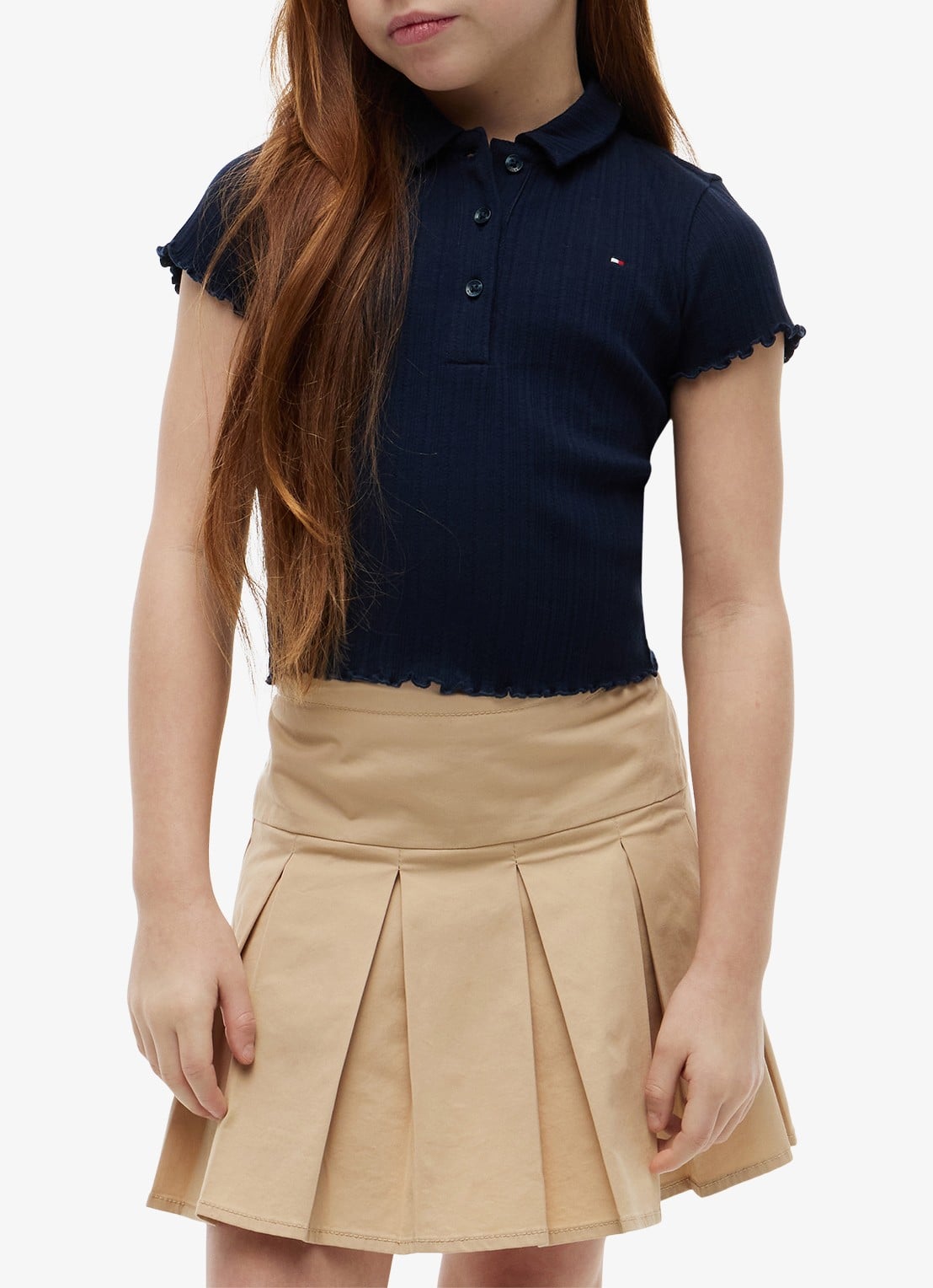 Tommy Hilfiger Polo met logoborduring - detail 4 donkerblauw