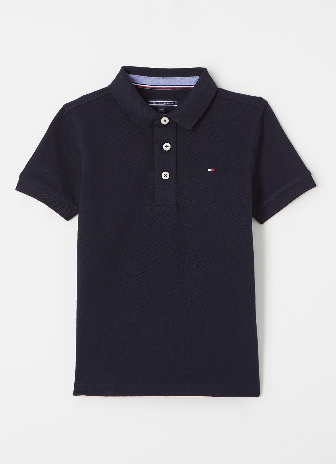 Tommy Hilfiger Polo van piqué katoen - voorkant sky captain