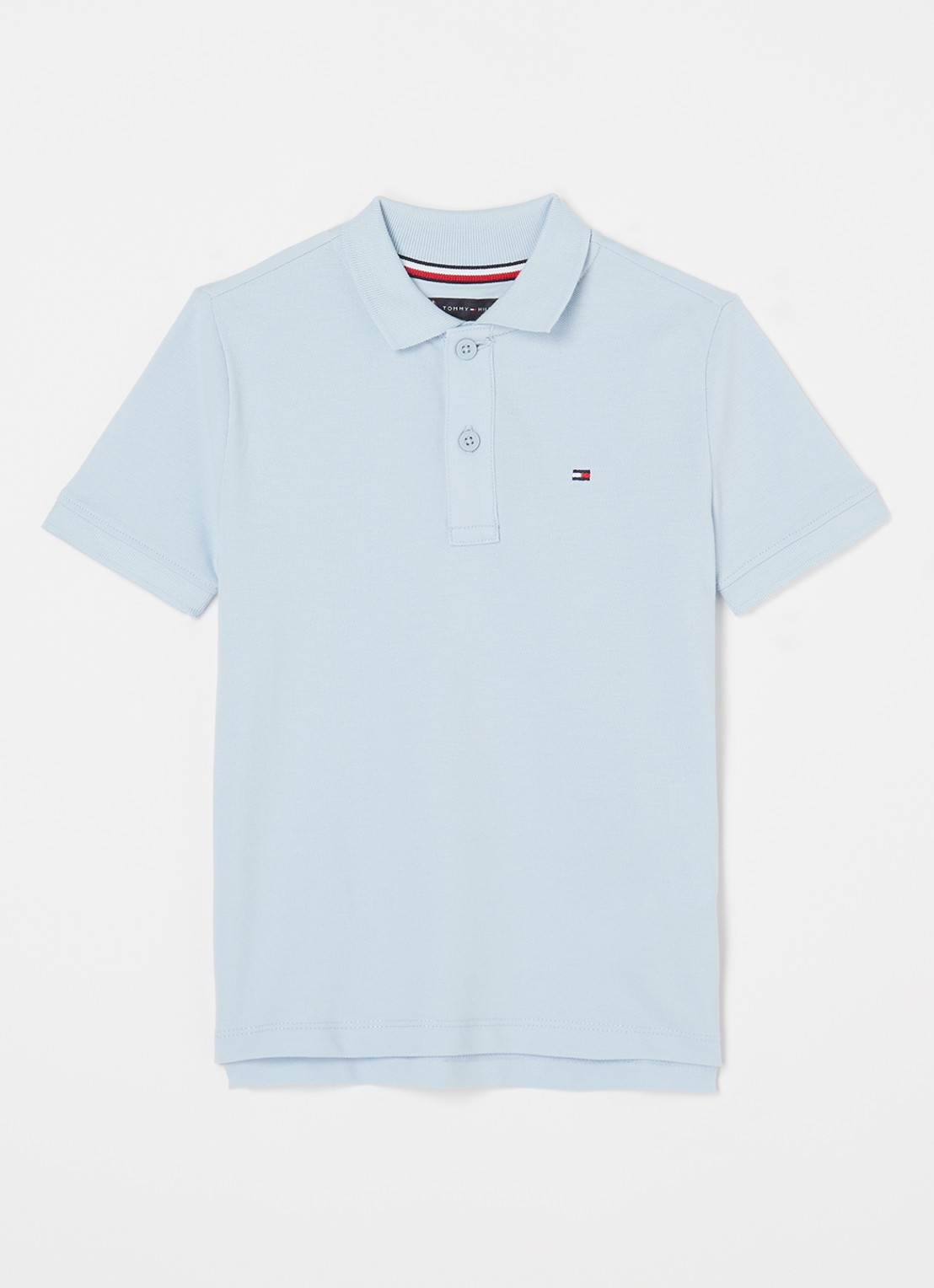 Tommy Hilfiger Polo van piqué katoen - voorkant breezy blue
