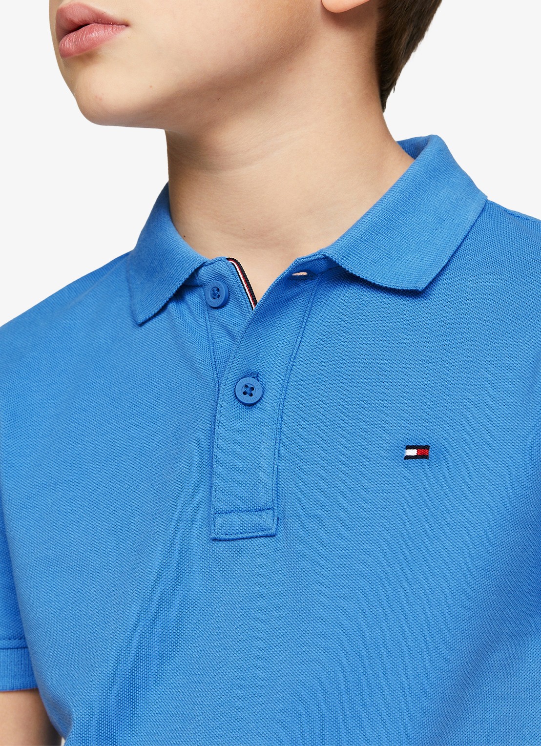 Tommy Hilfiger Polo van piqué katoen - detail 2 donkerblauw