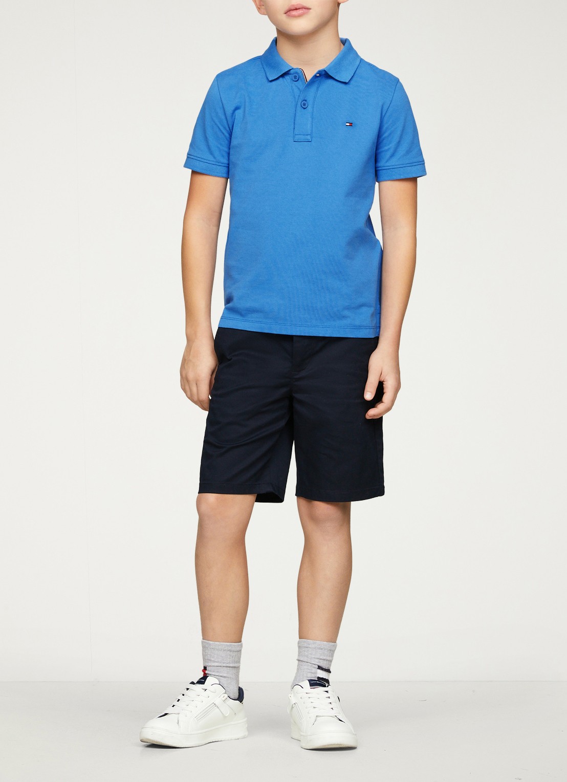 Tommy Hilfiger Polo van piqué katoen - voorkant 5 donkerblauw