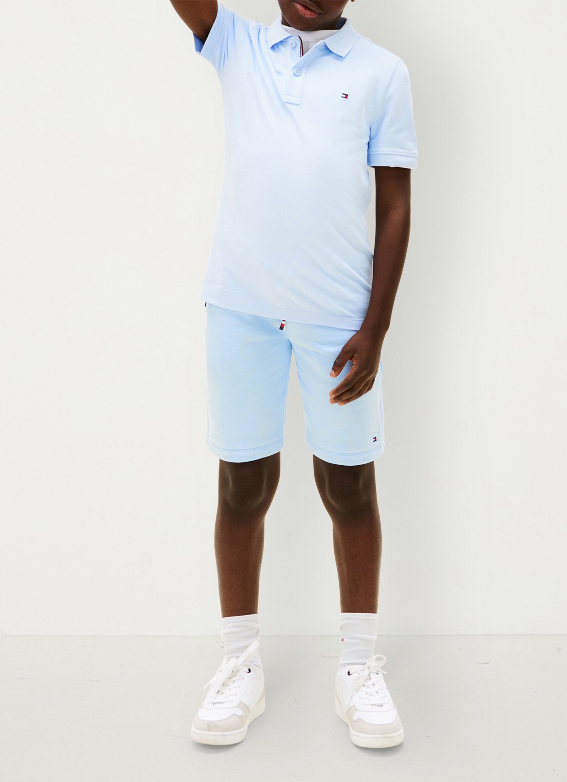Tommy Hilfiger Polo van piqué katoen - voorkant 3 sweet blue-c3q / lichtblauw