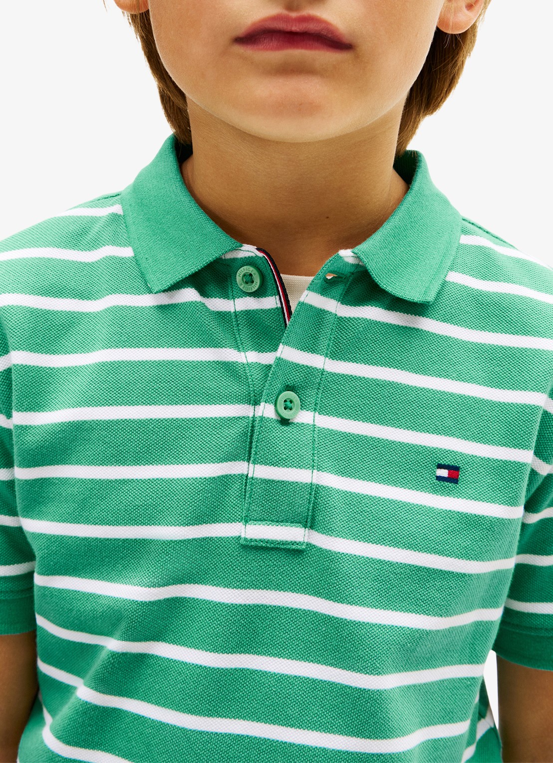 Tommy Hilfiger Polo van piqué katoen - detail 3 lichtgroen
