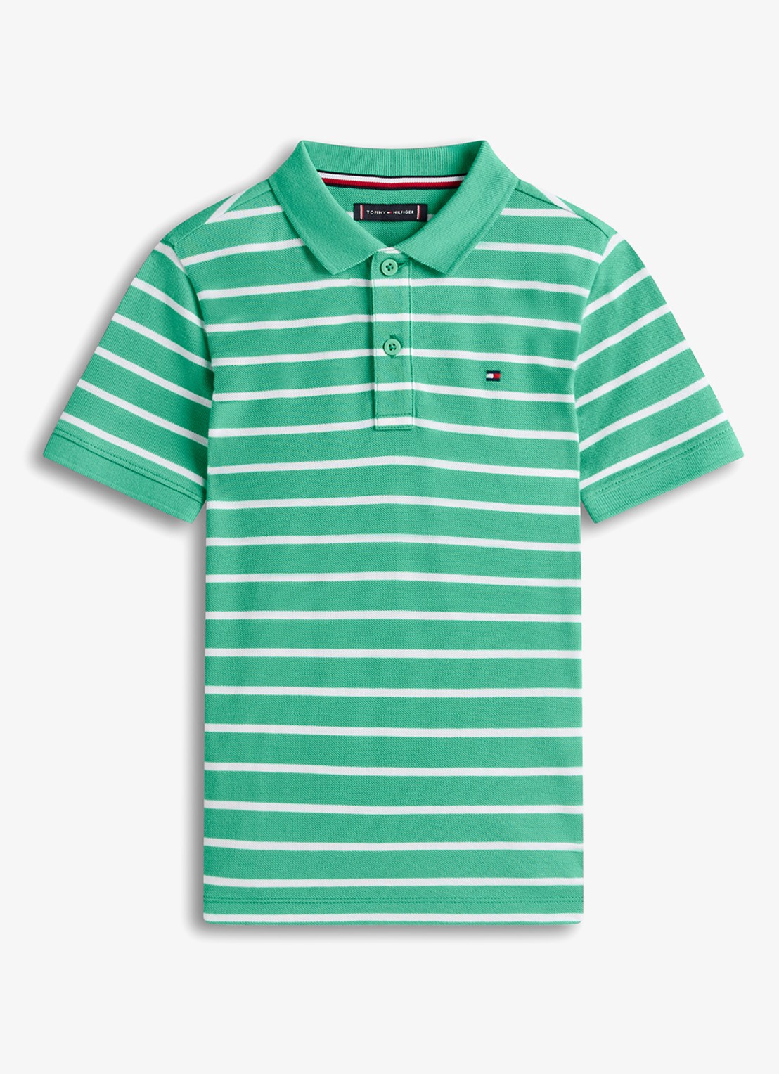 Tommy Hilfiger Polo van piqué katoen - voorkant 4 lichtgroen