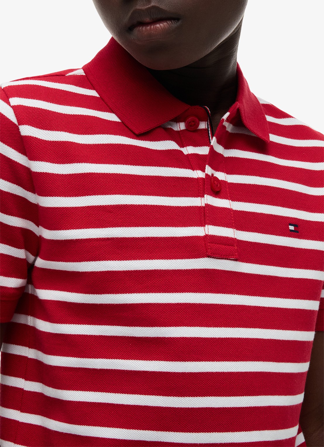 Tommy Hilfiger Polo van piqué katoen - detail 4 primary red stripe-0ew / rood