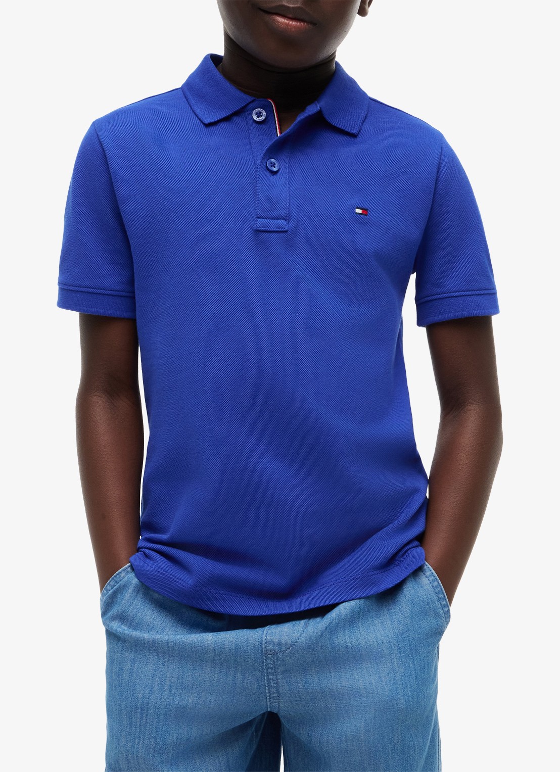 Tommy Hilfiger Polo van piqué katoen - detail 3 noble blue-c8p / blauw