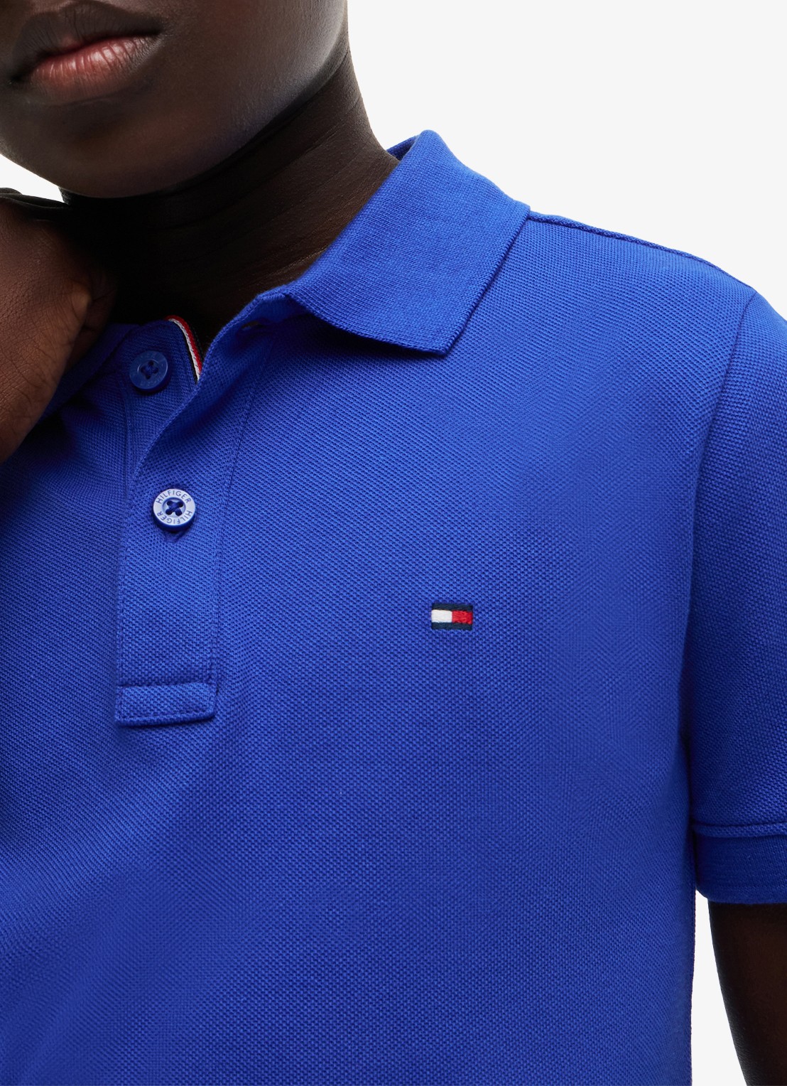 Tommy Hilfiger Polo van piqué katoen - detail 4 noble blue-c8p / blauw