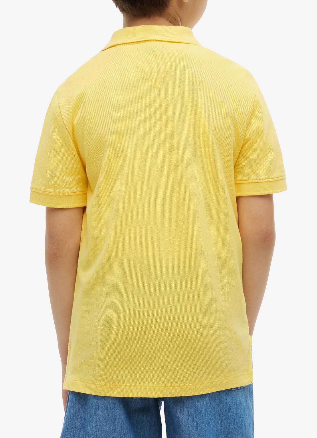 Tommy Hilfiger Polo van piqué katoen - achterkant tuscan sun-zgk / geel