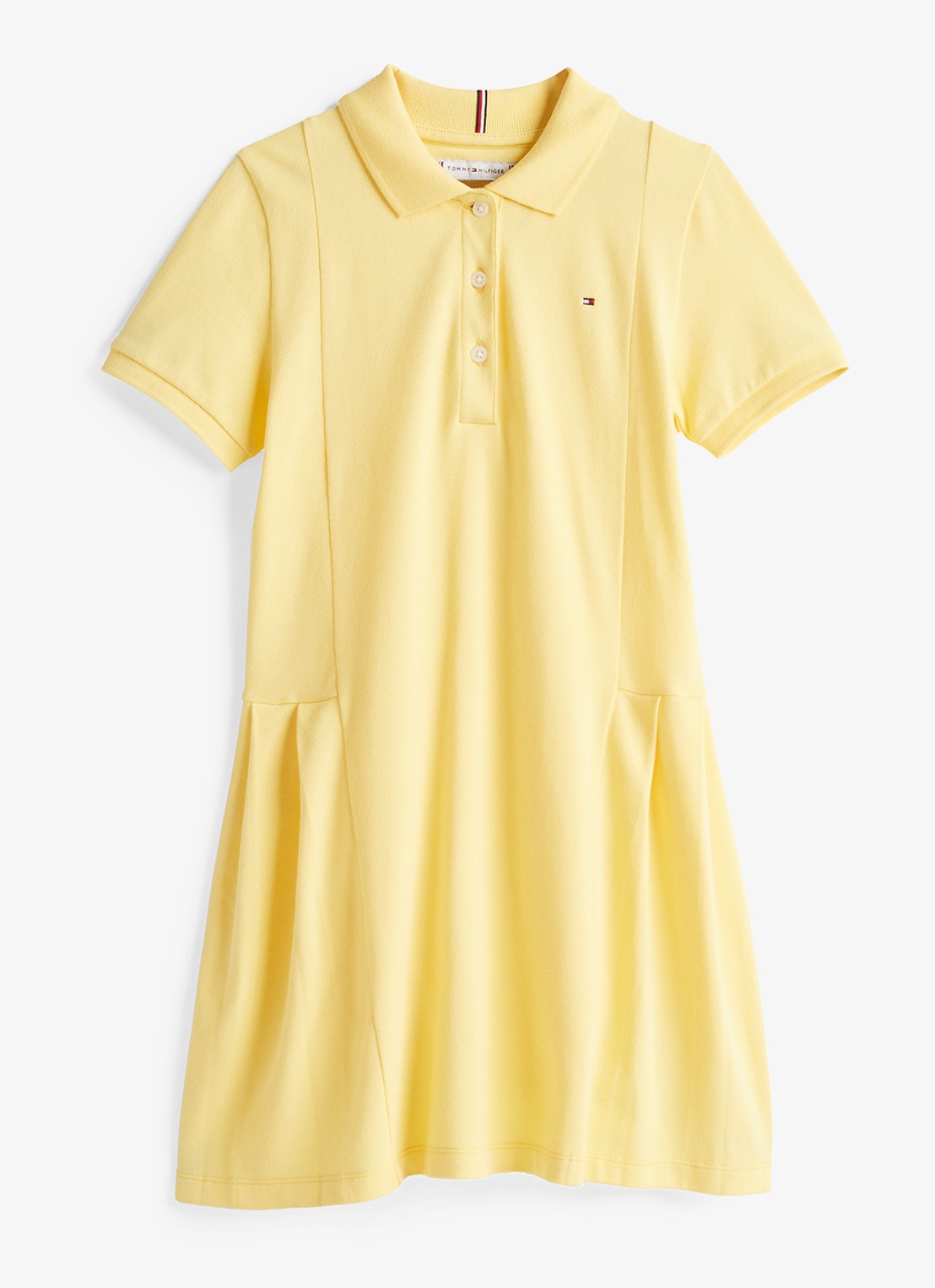 Tommy Hilfiger Polojurk met logo - voorkant 3 citronella / geel