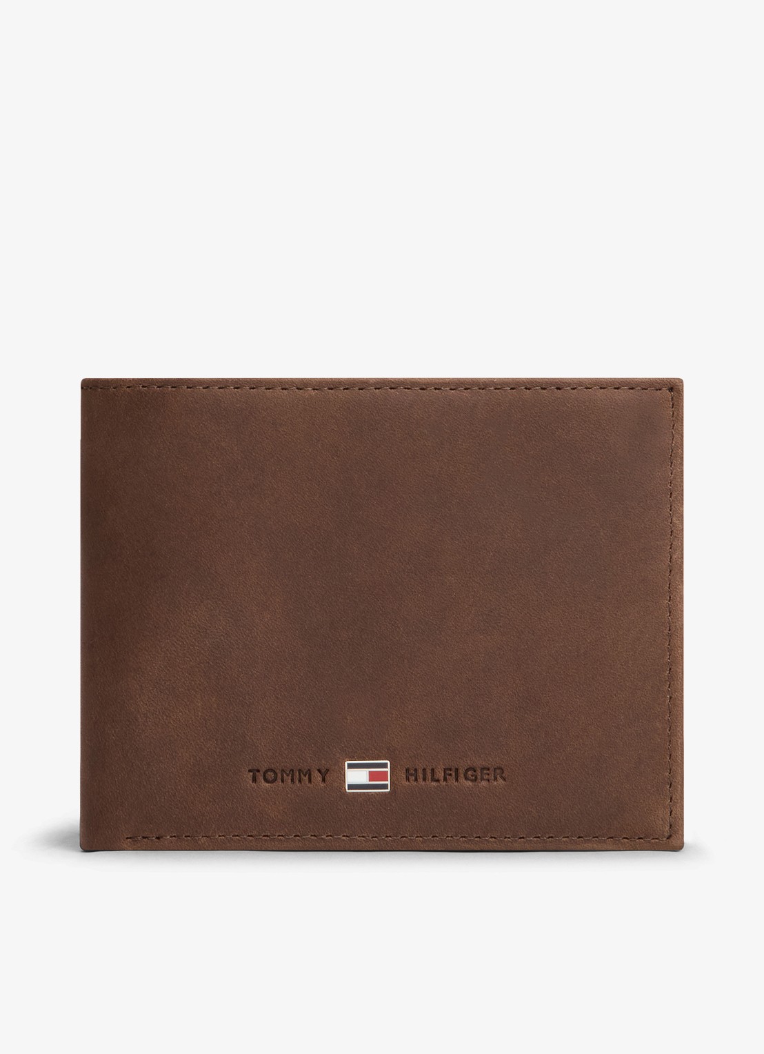 Tommy Hilfiger Portemonnee met logo - voorkant bruin