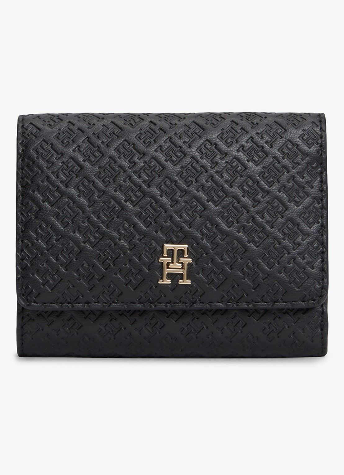 Tommy Hilfiger Portemonnee met logoprint - voorkant zwart