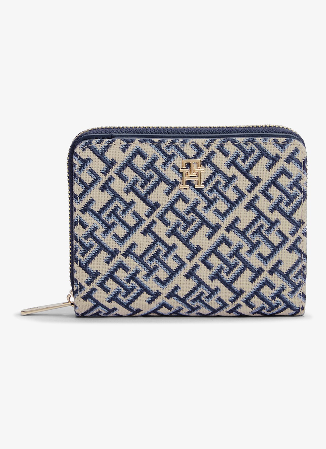 Tommy Hilfiger Portemonnee met logoprint - voorkant 2 donkerblauw
