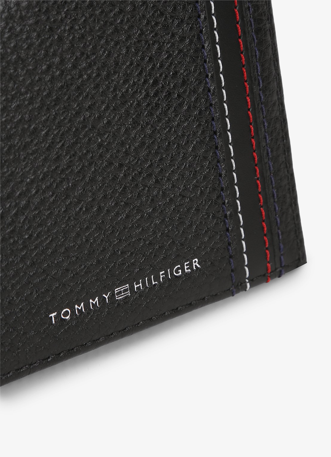 Tommy Hilfiger Portemonnee van leer met logo - detail 3 zwart