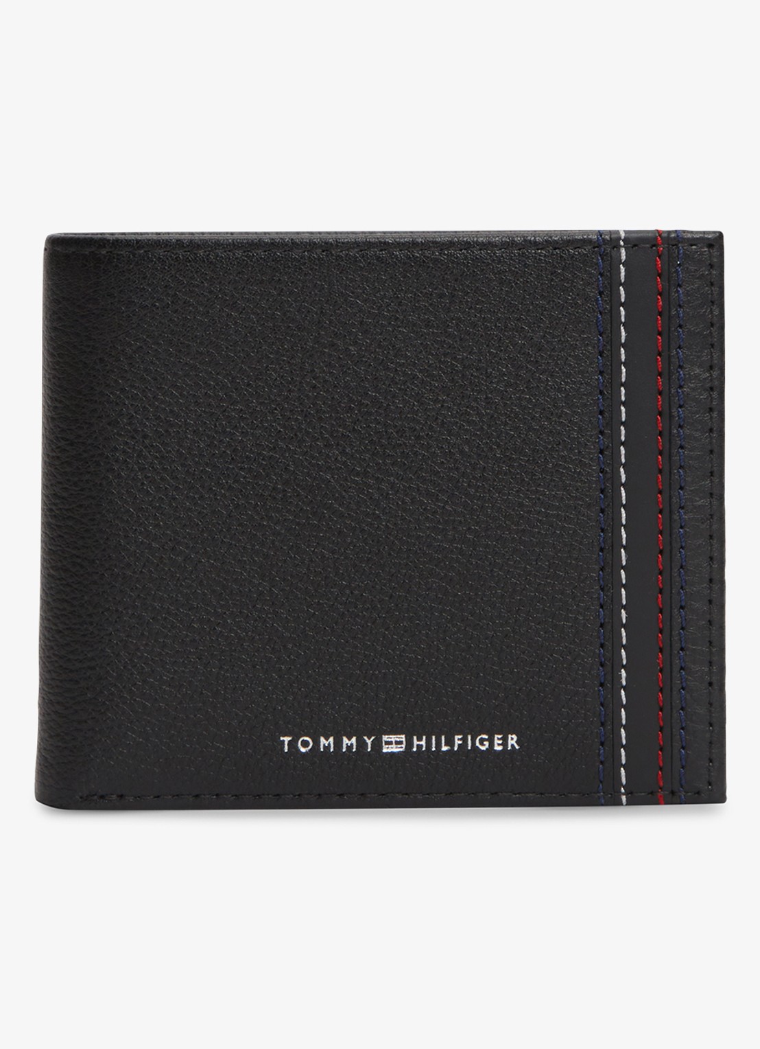 Tommy Hilfiger Portemonnee van leer - voorkant 2 diepzwart