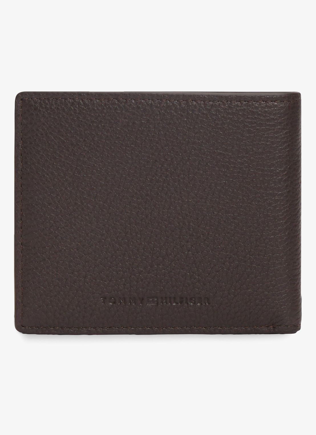 Tommy Hilfiger Portemonnee van leer - achterkant donkerbruin